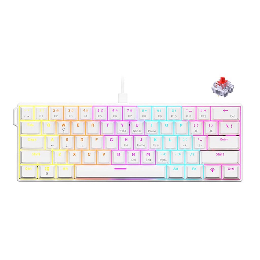 Teclado Ajazz NK61 White Switch Red